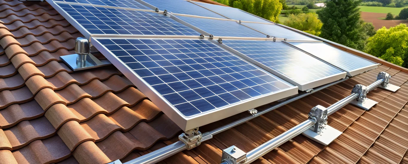 Rooftop solar panel installation showcasing grounding and bonding components such as lay-in lugs, split-bolt connectors, and bonding jumpers for a solar installation.