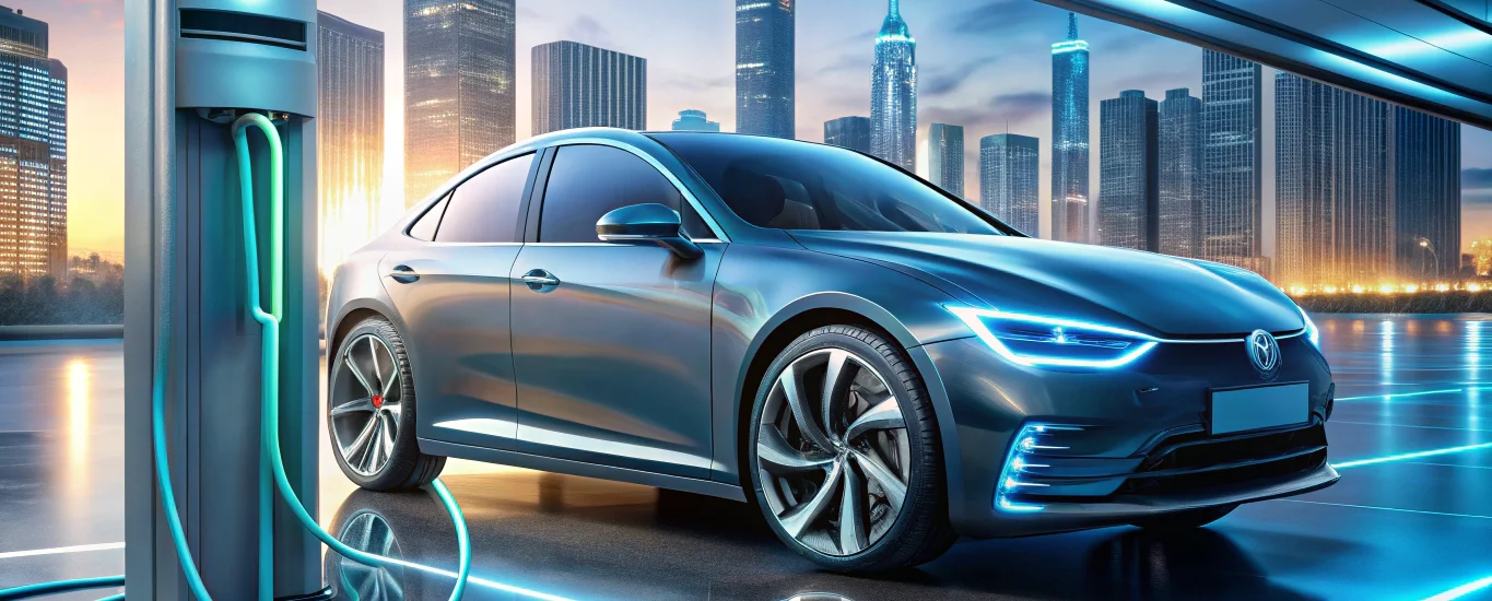 Ultra-fast EV charging stations next-gen technology in modern urban setting