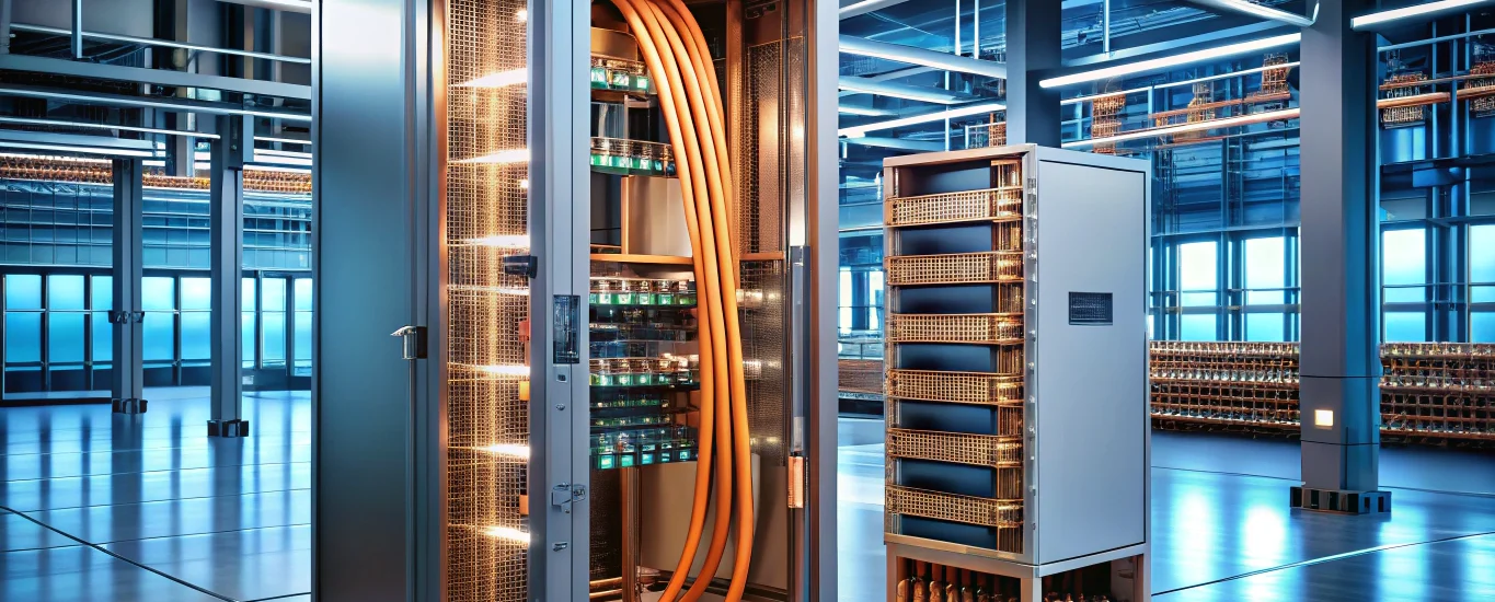 AI edge computing power delivery setup with rugged copper tubular cable terminals and spade connectors in retail kiosk, micro data center, and industrial IoT environments.